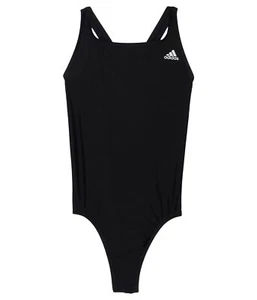 adidas Girls' Solid Fitness Swimsuit, Color Black, Size S - Picture 1 of 2