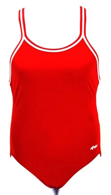Traje de baño Dolfin para mujer M rojo blanco flyback deportivo atlético sin copa de una pieza usado en excelente estado Foto 1 de 3