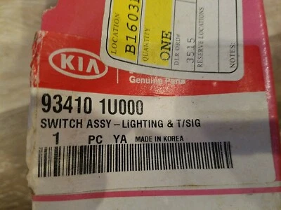 Interruptor de señal de giro de faros GENUINO para Hyundai Kia 2011-2017 OEM 934101U001 Foto 1 de 2
