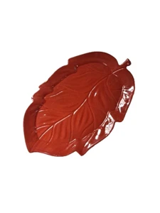 Carlton Ware Hand Painted Leaf Serving Dish Red Australian Design - Picture 1 of 5