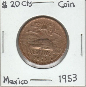 Mexico: $ 20 Centavos Coin Year 1953. - Picture 1 of 2