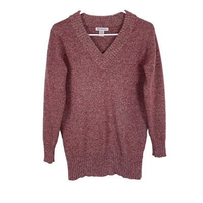 Suéter túnica Athleta Vital cuello en V para mujer talla 2XS rojo lana cachemir manga larga Foto 1 de 4