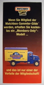 Matchbox Collectibles Models of Yesteryear "Collectors Guild" Werbeblatt - Bild 1 von 1