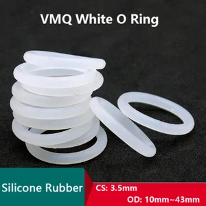 3,5 mm Silikon O Ringe Lebensmittelqualität Weiß Gummi Dichtung 12mm~43mm OD - Bild 1 von 8