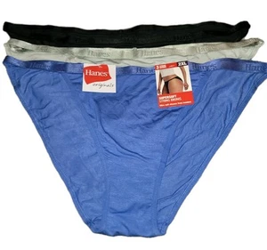 HANES ORIGINALS PACK OF 3 WOMEN'S SZ 2XL SUPERSOFT STRING BIKINIS UNDERWEAR  - Picture 1 of 4