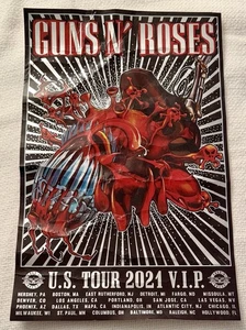 GUNS N ROSES VIP POSTER US TOUR 2021 GNR AXL SLASH DUFF LIMITED CREASED - Picture 1 of 4