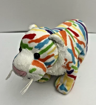WEBKINZ GANZ Colorsplash Tiger Stuffed Animal Plush Pet Rainbow HM737 Colorful - Image 1 of 4