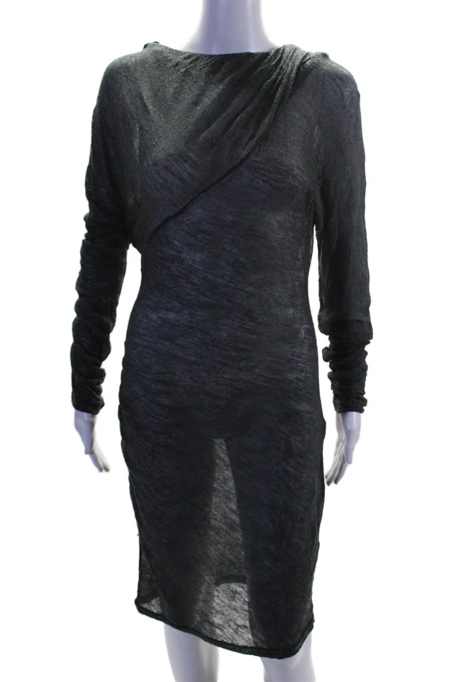 Платье Elizabeth and James женское с длинными рукавами облегающее серое шерстяное размер средний - Изображение 1 из 4