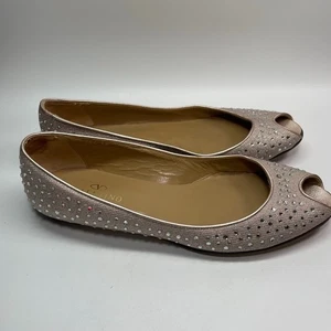 Valentino Garavani Rockstud Pink Glitter Ballet Flats Size EU 39 - Picture 1 of 8