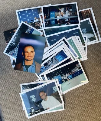Vintage ANDRE AGASSI Lot W/ 31  Professional Courtside/Interview  Photos 4"x6" - Image 1 of 4