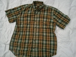 CE Schmidt Workwear Hemd Herren XL grün kariert Kurzarm Button Down Seersucker - Bild 1 von 11