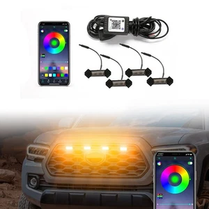 APP Remote Multicolors LED Front Grille Kit IP67 Waterproof For Tacoma 2016-2019 - Picture 1 of 12