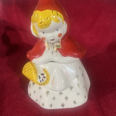 Tarro de galletas Caperucita Roja con tapa años 40/vintage/McCoy/12" Foto 1 de 4