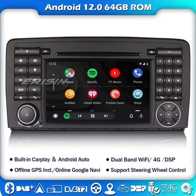 8-Kern Android 12 Autoradio Carplay GPS Navi WIFI DSP für Mercedes R-Klasse W251 - Bild 1 von 4