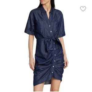 Vestido camisero Veronica Beard Hensley cambray cintura corbata talla 2 - Imagen 1 de 11