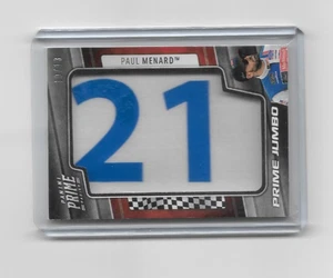 2019 paul menard Panini Prime Jumbo wood brothers #21 Sponsor Patch 10/13 - Picture 1 of 2