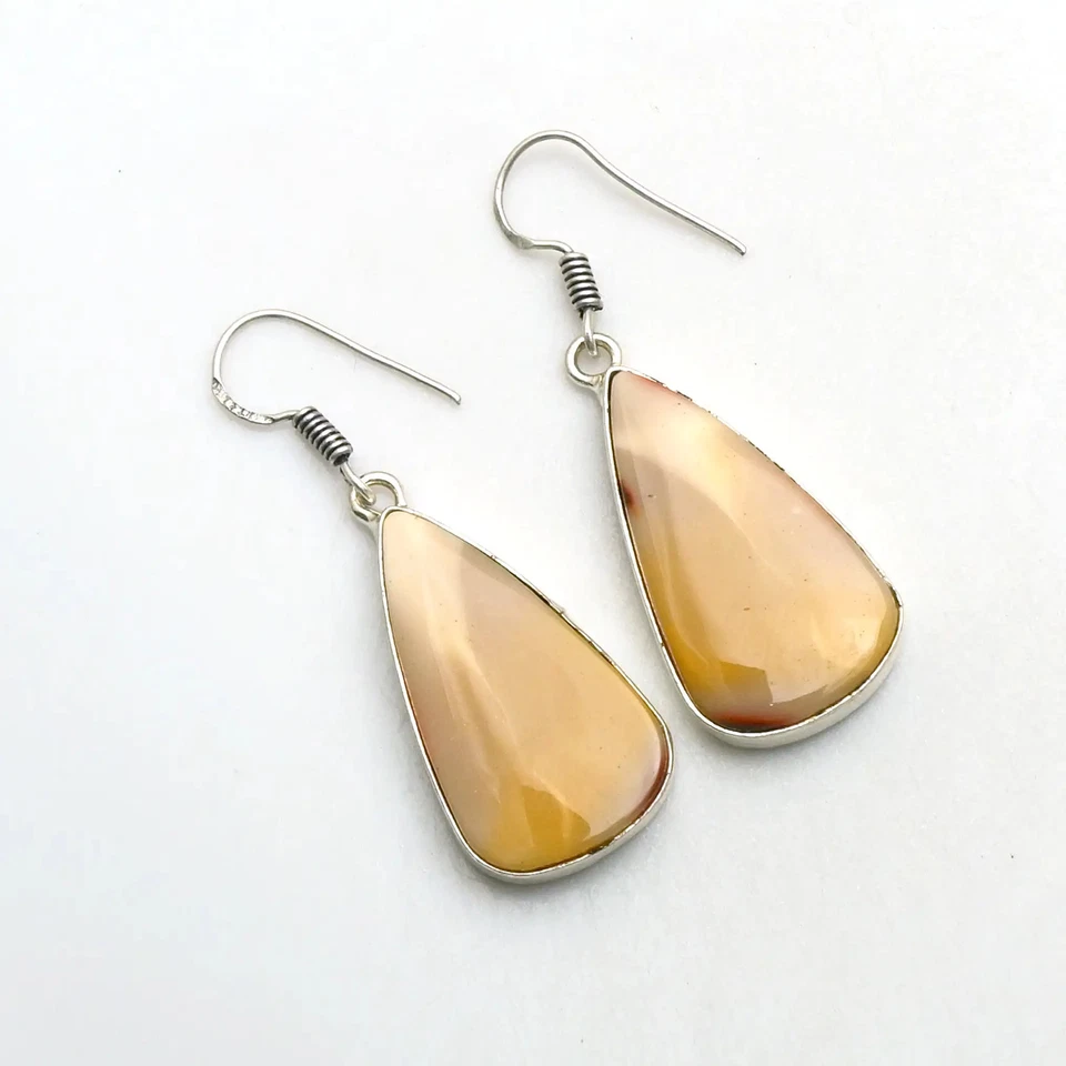 Mookaite Jasper Gemstone Handmade Drop Dangle Earrings Jewelry 1.8" AE-91777 - Image 1 of 1