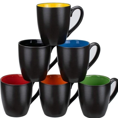 Набор из 6 кофейных кружек, 16 унций керамические кофейные кружки ресторан кофейная кружка,... - Изображение 1 из 4