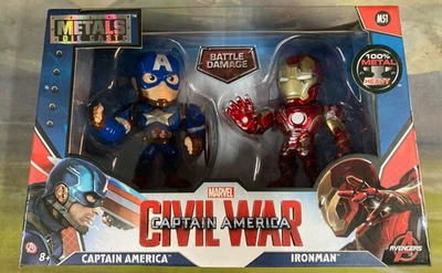 Jada Metals Capitán América y Iron Man Guerra Civil Versión Daño Batalla Foto 1 de 4