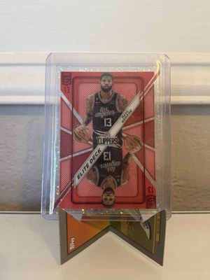 Tarjeta Clippers Paul George WHITE SPARKLE PRIZM SSP 2023 Elite Deck International Foto 1 de 2