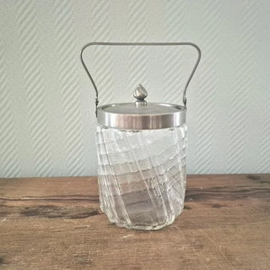 Antique Dutch FRISIAN WIRE Glass Biscuit Barrel 1890 Swirl Jar Cookie Canister - Picture 1 of 7