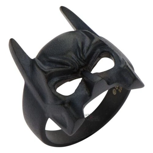 Batman Mask Symbol Ring Dark Knight Steel Black DC Comics - Image 1 of 1