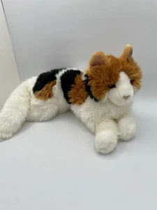 Douglas Calico Kitty Cat White Brown Black Plush 22" #2030 Realistic Large 2021 - Picture 1 of 12