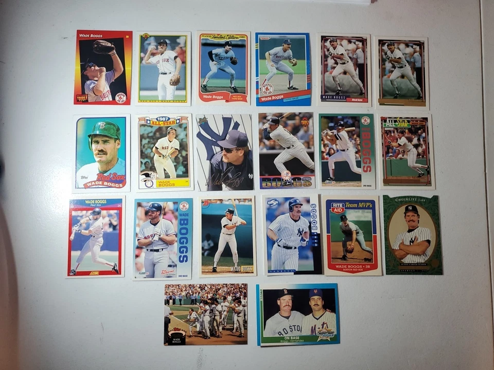 Wade Boggs Lote (20) Boston Red Sox New York Yankees Topps Fleer Score Donruss  Foto 1 de 4