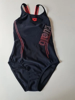 Traje de baño Arena Girls G Shading Lights espalda profesional una pieza negro fluo-rojo 140 Foto 1 de 4