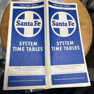 1958 Santa Fe Railway System Time Table Ticket Agent Edition Vintage Railroad - Picture 1 of 2