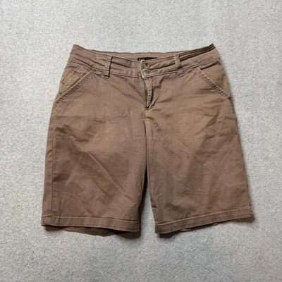 Pantalones Cortos Lee Para Mujer 4 Marrón Algodón Chino Preppy Informales Elastizados Frente Plano Adulto Foto 1 de 4