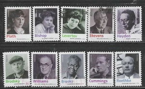 US Sc# 4654-4663 AMERICAN POETS SET of 10 USED SINGLES OFF PAPER SOUND - Picture 1 of 1