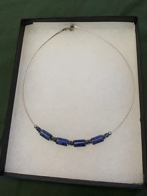 SILPADA NECKLACE STERLING SILVER WITH BLUE LAPIS LAZULI BEADS FABULOUS - Image 1 of 4