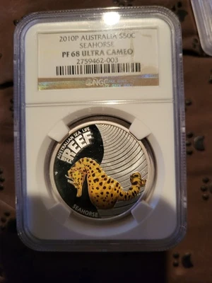 2010P Australia S50c Seahorse NGC PR 69 Ultra Cameo Colorized - Image 1 of 2