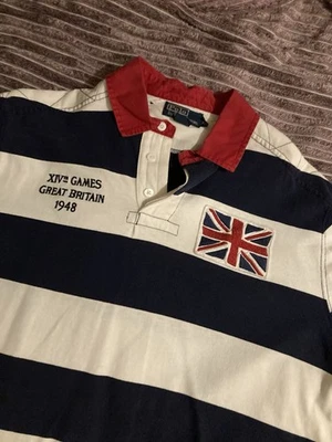 Polo Ralph Lauren Great Britain XIV Games 1948 Rugby Shirt Size Large Oversize - Image 1 of 4