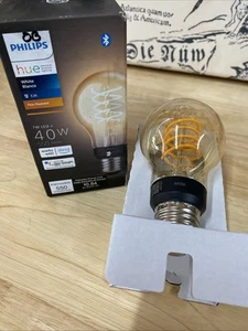 Philips Hue 40W 550 Lumen White thin Filament A19 Bluetooth Smart LED Bulb - OB - Picture 1 of 5