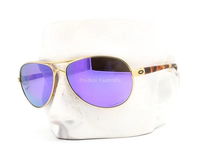 Gafas de sol Oakley Feedback oro satinado Prizm violeta polarizadas OO4079-39 con estuche Foto 1 de 4