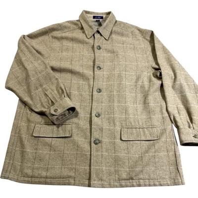 Vltg. J. Ashford Mens Plaid Wool Blend Button Front Shirt Jacket Size XL - Image 1 of 4