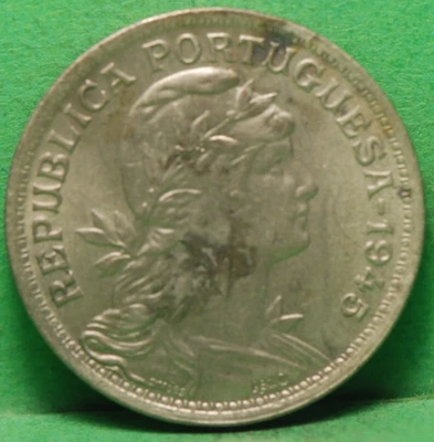 Portugal, 1945 50 Centavos, KM577, Uncirculated, spots, NR, 8-16 - Image 1 of 2