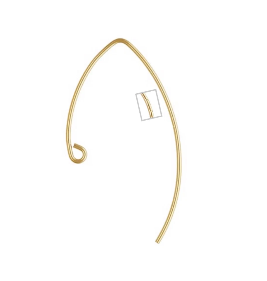 Alambres para orejas en forma de V rellenos de oro de 14K 4 piezas | Ganchos para pendientes hágalo usted mismo fabricación de joyas EE. UU. Foto 1 de 1