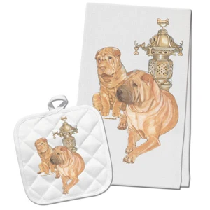Juego de regalo soporte para toallas y olla de cocina Shar Pei - Imagen 1 de 1
