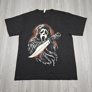 Scream Ghost Face T-Shirt Men's Large Black Big Graphic Horror Film Mask Slasher - Picture 1 of 9