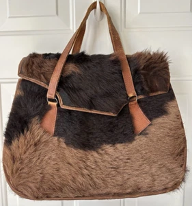 Vintage handgefertigte Büffelleder Klappe Handtasche Handtasche 10" x 14" - Bild 1 von 10