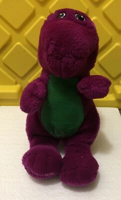 "Juguete de peluche vintage Barney el dinosaurio 13"" 1992 púrpura y verde" Foto 1 de 4