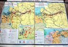 RARE BIG SCHOOL POSTER USSR 1984 MAP PATRIOTIC WAR 1812 NAPOLEON AGAINST RUSSIA