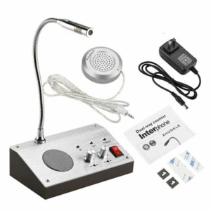 Two Way Audio Window Glass Counter Intercom Speaker Hospital Bank 110-240V - Picture 1 of 8
