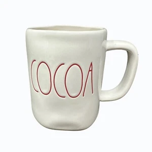 Rae Dunn COCOA Mug Coffee Cup Magenta Ceramic Christmas Farmhouse Holiday Red - Picture 1 of 8