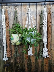 Macrame Plant Hanger, Plant holder, Plant hanger indoor, Rope hanger, CARAMEL - Picture 1 of 14