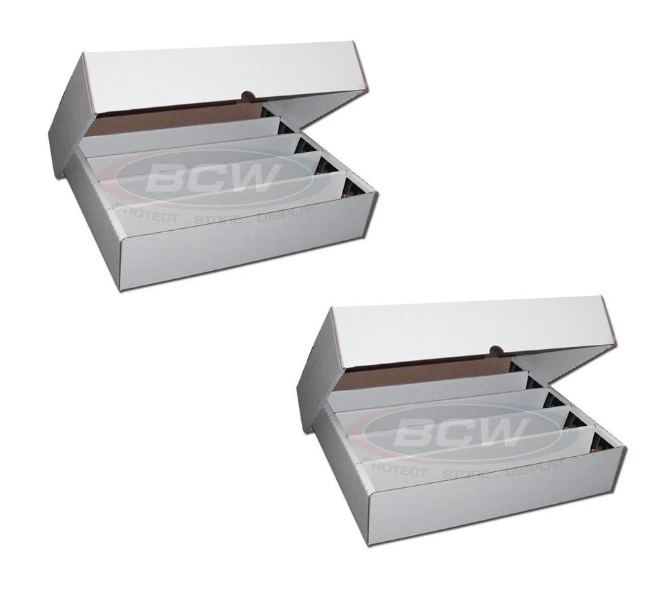 2 BCW 5000 Count Trading Card Storage Boxes (Full Lid)