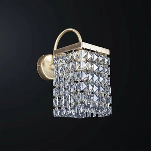 Brass applique with Swarovski crystal design 1 light BGA 3218-a1 - Picture 1 of 2